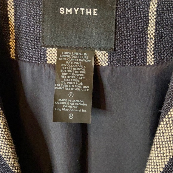 Smythe navy and cream One Button Blazer - Picture 2 of 4